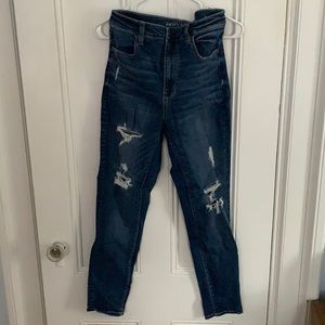 American Eagle high-waisted, ripped skinny jeans